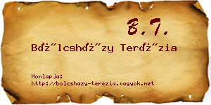 Bölcsházy Terézia névjegykártya